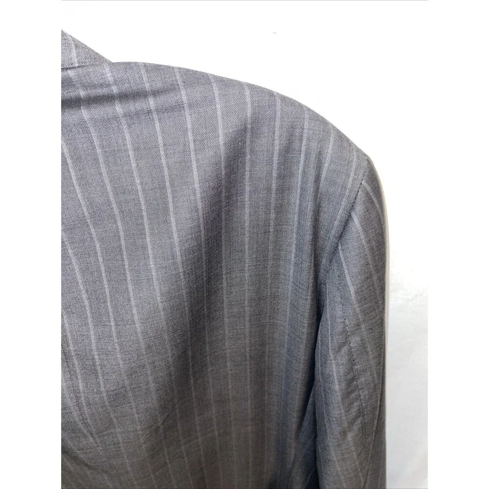 Samuelsohn Men’s Ing Loro Piana Blazer 38R Gray Striped Tasmanian 150’s Wool